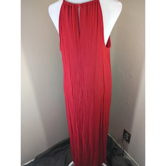 Mlle Gabrielle Dress Maxi High Low Orange Sz XL Gauzy Beach Festival - Picture 6 of 12